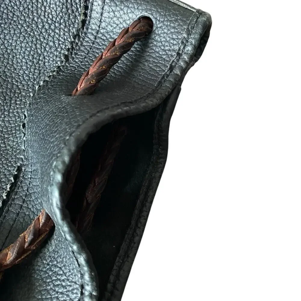 Dooney and Bourke Vintage Black Leather Pebbled Bucket Bag Purse - Picture 8 of 14